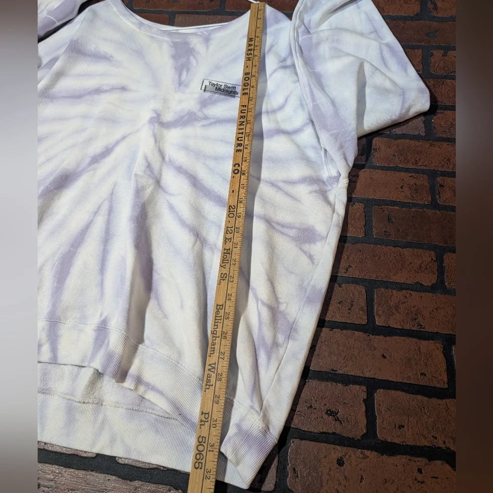 Taylor Swift Midnights Promo 3X Off Shoulder Crewneck Tie Dye Cozy Sweatshirt - Picture 10 of 13